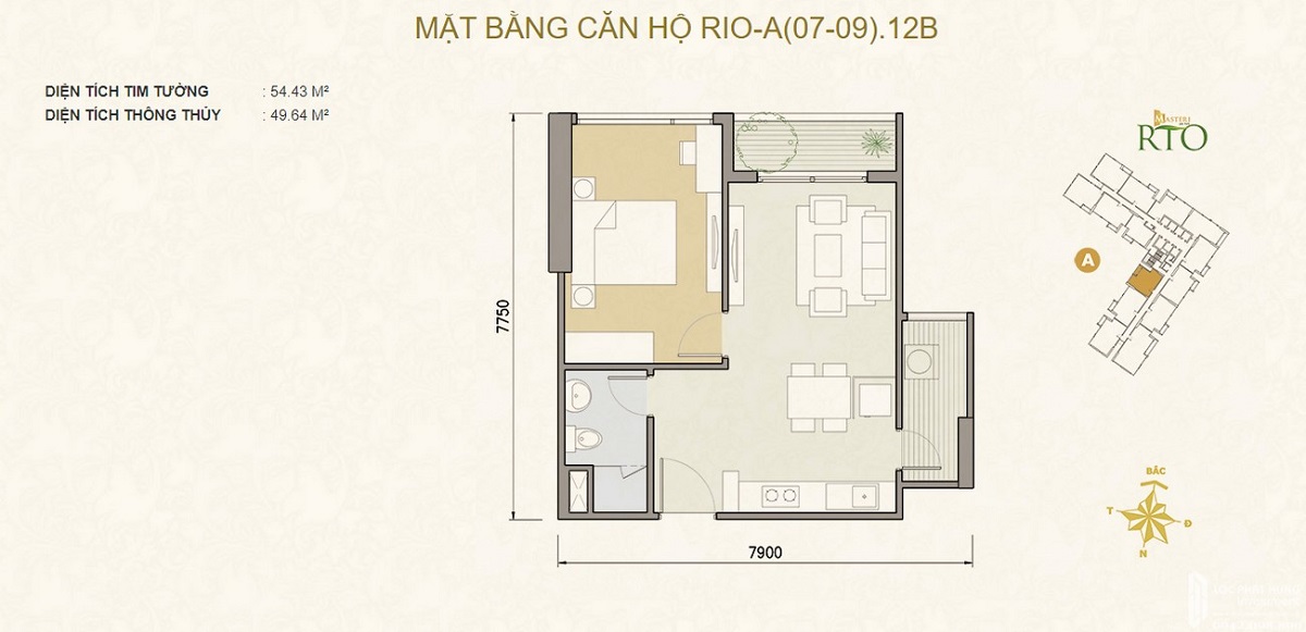 Thiết kế căn hộ 1 phòng ngủ dự án Masteri An Phú